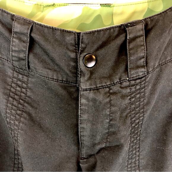 Y2k Vintage Nike Dri Fit Black Cargo Pants Green Camo Trim Roll Cuffs Pockets - Picture 6 of 16